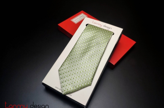 Bright-green silk tie